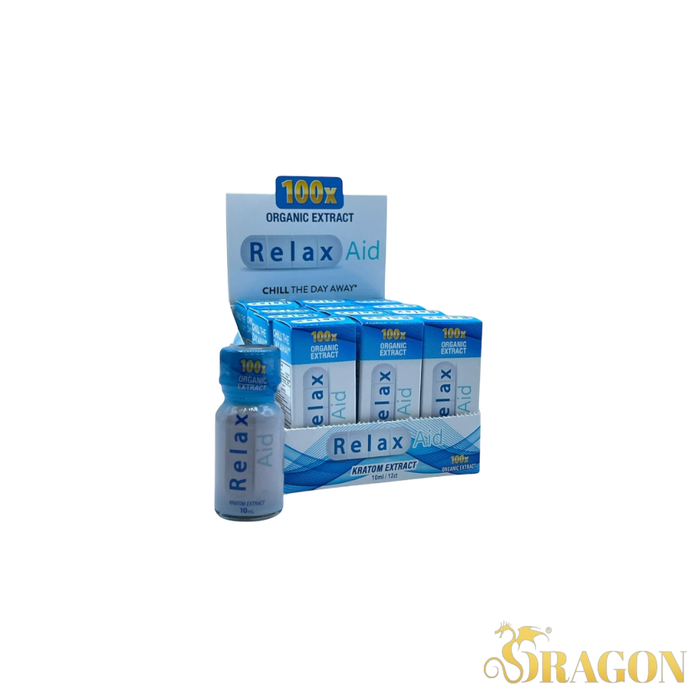 Relax Aid Kratom 100x Organic Extract Shots 10ml
