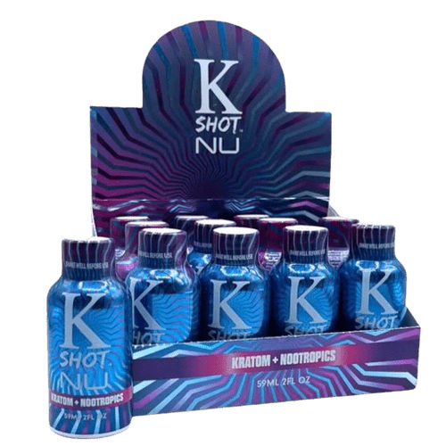 K Shot 59ml 12 Count Box NU Mitragynine Kratom + Nootropics Liquid Extract