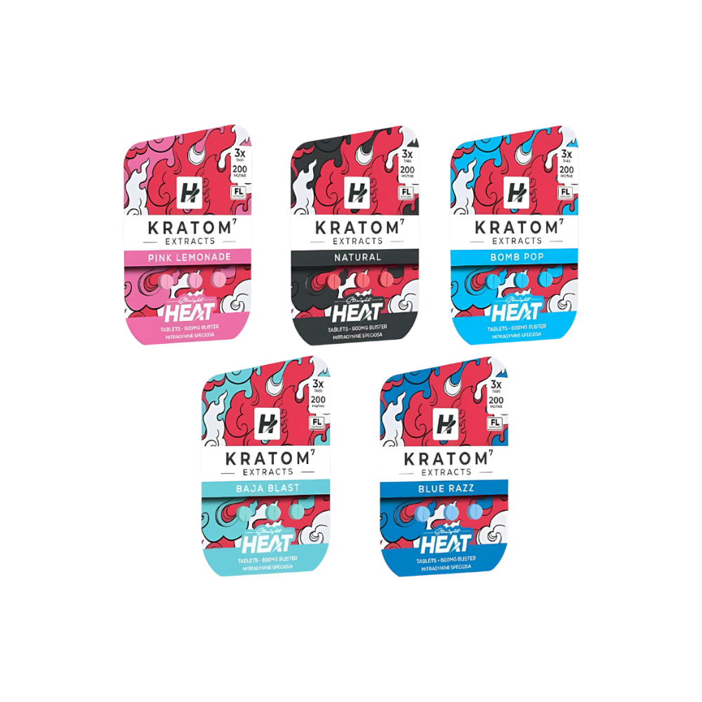 Straight Heat Kratom Extracts Flavored Tablets 200mg 3ct