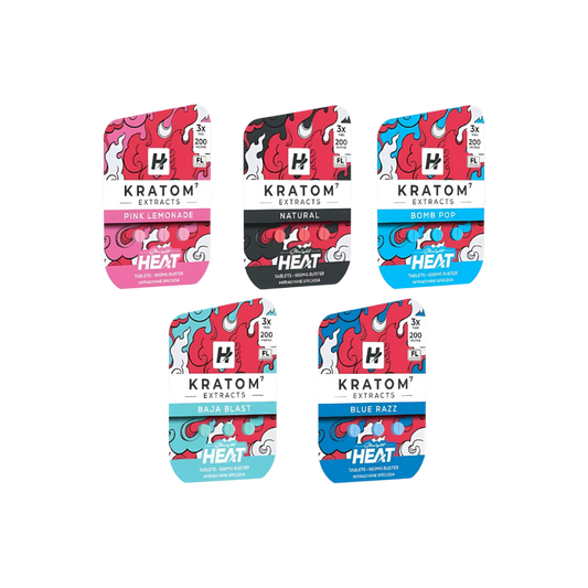 Straight Heat Kratom Extracts Flavored Tablets 200mg 3ct